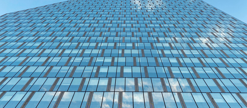 Office building. Glass skyscrapers in business center. Architecture, commercial real estate