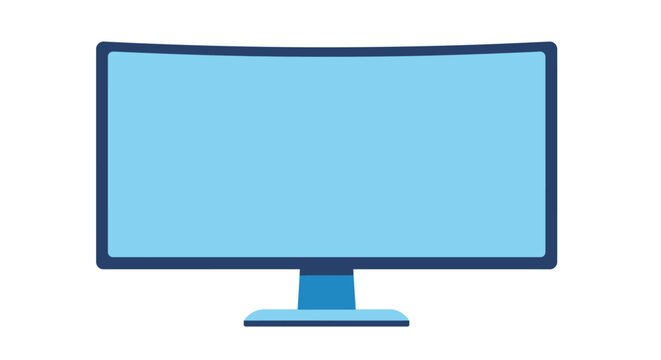 A simple illustration of a modern curved computer monitor