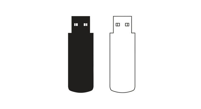 Two usb drives one black and one white in stark silhouette