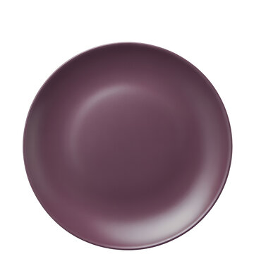 Solid purple plate isolated on a transparent background
