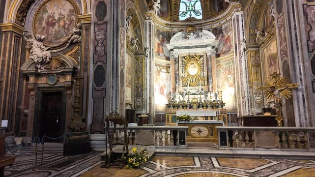 Baroque High Altar Of Santa Maria Dell Orto Church Rome