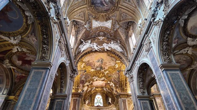 Baroque Interior Of Church Santa Maria Dell Orto Rome