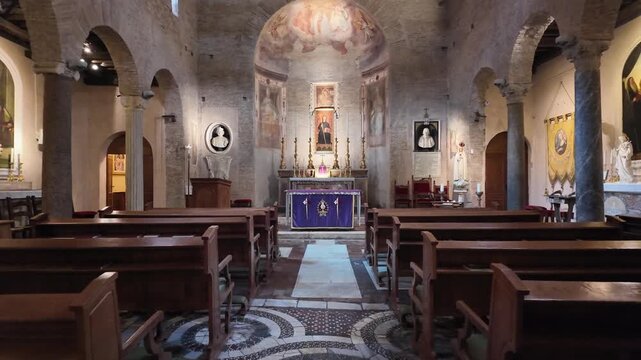 Interior Of San Benedetto In Piscinula Church Rome