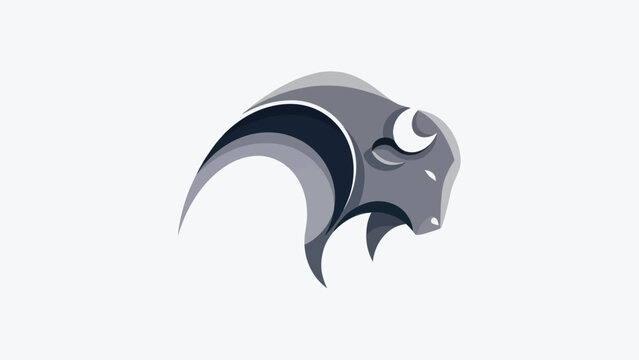 Abstract bison head illustration on white