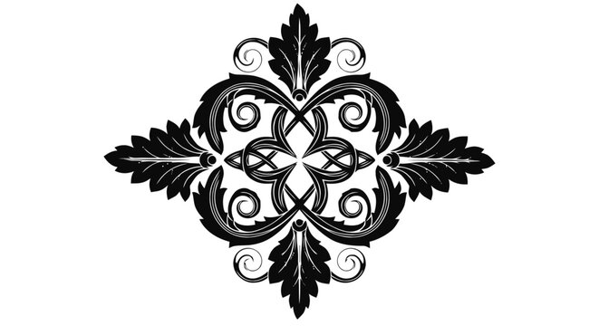 Vector illustration&nbsp;of decorative floral ornament with acanthus leaves and swirls