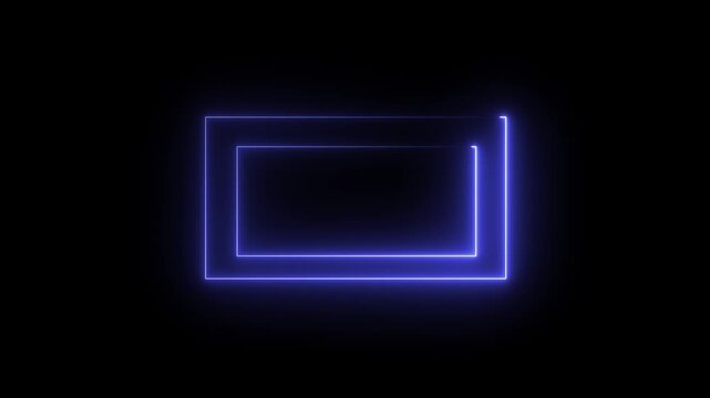 Neon light square frame. box with let glow . laser gradient border. glowing colorful rectangle frame perfect vector clip art for your design. neon rectangular frame vector image , 4k video.