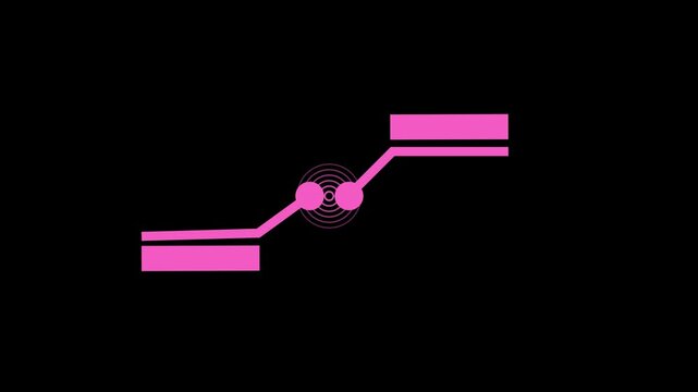 Minimal technology interface element designed for text highlighting. HUD line callout animation