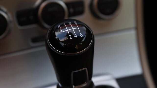 a gearshift lever in a modern car 4k 25fps video