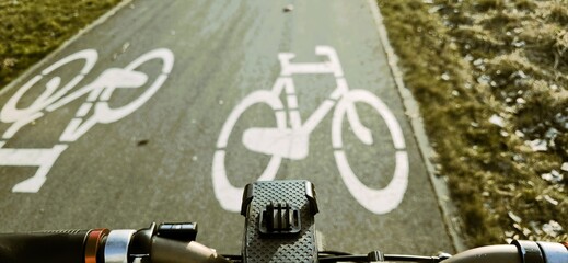 a bicycle on the road on a bike path rower w trasie na ścieżce rowerowej Brwinów © mobile