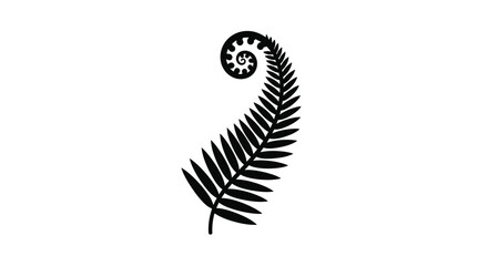 A striking black fern frond design a captivating silhouette © md