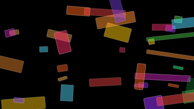 a stream of flying geometric shapes