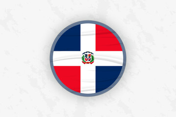 Obraz premium Dominican Republic Flag Circular Sticker Design, National Pride Decal.