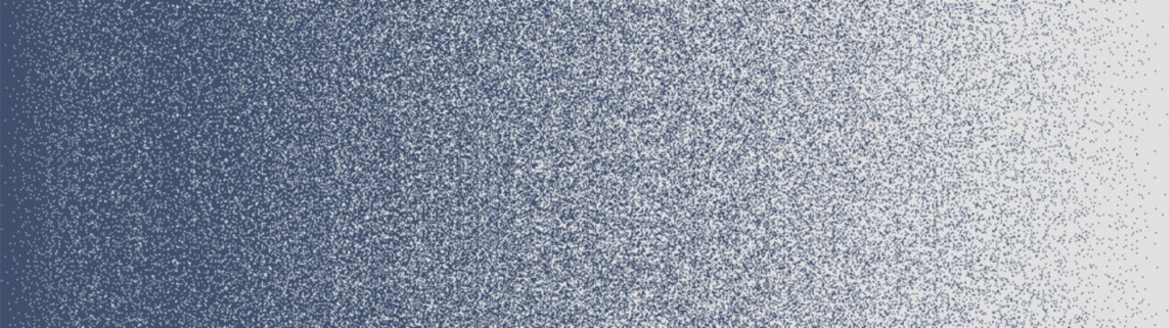 Blue Gray dithered abstract Pixelated Gradient Ornament with dusty noise texture, Lo-fi digital transition with grainy stipple effect, Retro pixel art aesthetic, vector graphic design