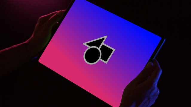 Tablet Dark Mockup 4 Horizontal Static Color &ndash; Realistic Black Tablet Screen Animation, Dark Mode Device Presentation for Website, App UI UX and Digital Branding