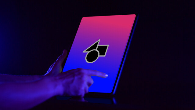 Tablet Dark Mockup 9 Swipe Double Color &ndash; Realistic Black Tablet Screen Animation, Dark Mode Device Presentation for Website, App UI UX and Digital Branding