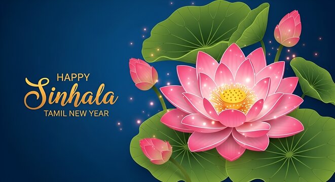 sinhala and tamil new year greeting card graphic
