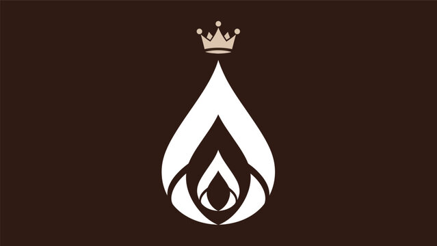 Abstract crown and drop symbol on black