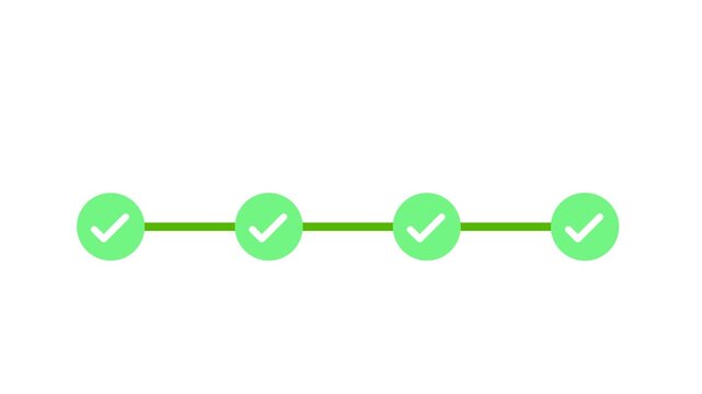 Progress Checklist Timeline infographic Animation on white background Step Completion Tracker Motion Graphic for Workflow and Task Process