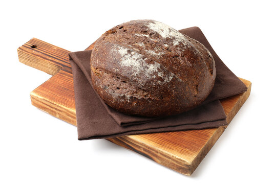 Loaf of rye bread isolated on white