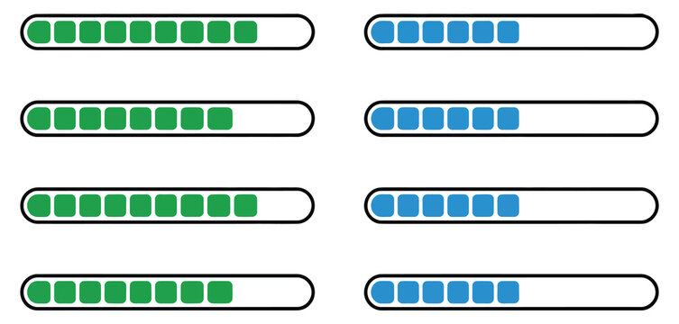 Loading progress bar vector icon design, simple horizontal bar showing completion percentage, and UX element for apps and websites, clean line style, modern vector illustration.