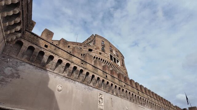 Ancient Fortress Of Castel Sant Angelo Interior And Exterior Rome
