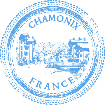 Chamonix Mont Blanc French Alps Summit Travel Passport Cancellation Stamp Postmark Journal
