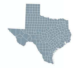 Obraz premium Map of Texas state with counties borders