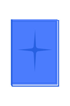 Blue book with star illustration. Knowledge, wisdom, magic, education, achievement and inspiration concept. High-res PNG for learning, success and educational design use.