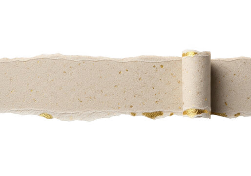 A beige and gold speckled paper scroll