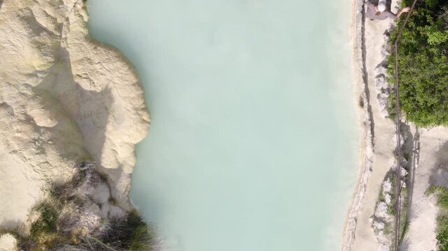 Aerial View of Antiche Terme Romane Libere Thermal Pool, Tuscany