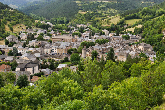 Explore village life in Meyrueis along the Jonte river valley in Lozere, Languedoc-Roussillon region in France