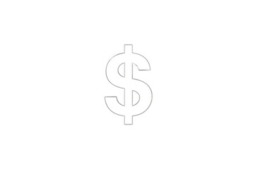 Obraz premium White neon dollar sign glowing transparent background