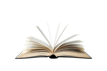 Fototapeta premium Open book pages turning isolated transparent background