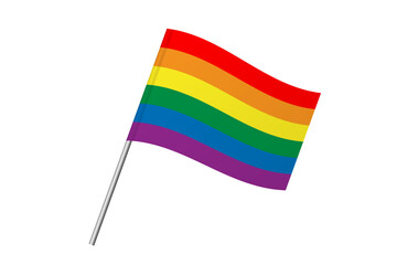 Fototapeta premium This vector flag with rainbow stripes represents the LGBT community. It is often seen at pride events, festivals, and gatherings celebrating diversity and inclusion in various locations.