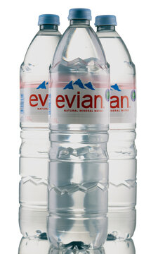 Mansfield,Nottingham,United Kingdom,26th March 2026:Studio product image of bottles of Evian water,The company is owned by Danone.