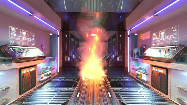 ミサイル発射基地　3DCGレンダリング
