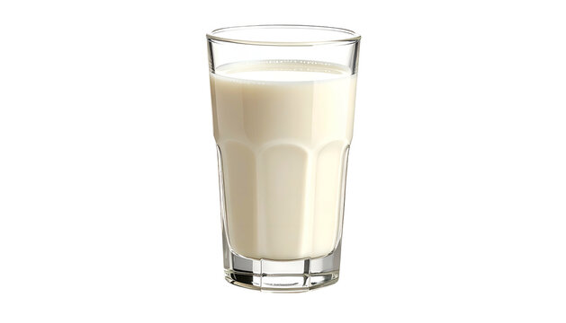 Tall, clear glass filled with creamy white liquid against a black background