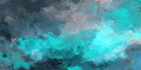 Obraz premium An abstract blue grunge backdrop features atmospheric water drops and smoky textures illuminated by bright sunlight breaking through dark storm clouds and a celestial night sky