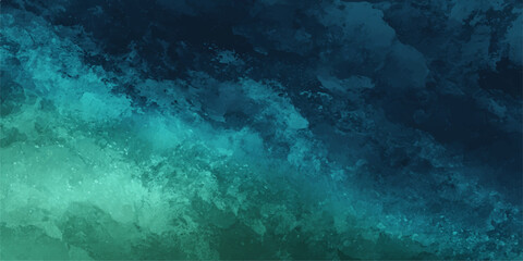 Deep blue ocean water creates an abstract texture over a tropical coral reef where diving fish thrive under clear light in the dark underwater sea nature © jaduuu