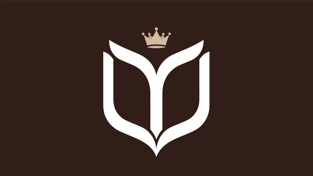 Abstract elegant crown logo design