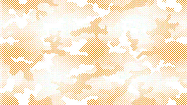 Orange halftone camouflage abstract background vector for creative posters branding campaigns packaging and bold graphic design use