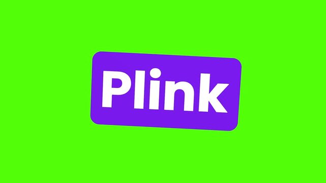 Plink Text Button Animation on Purple Background with Green Screen