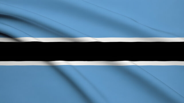 Waving Botswana flag showcases national pride and vibrant colors, symbolizing independence and unity for global representation.