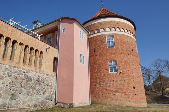 Baszta. Zamek Biskupi w Lidzbarku Warmińskim. Polska - Mazury - Warmia.	