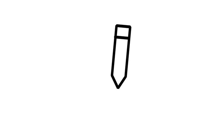 Minimalist pencil line icon animation for writing editing content creation blogging and creative design software tools.