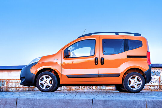 Wloclawek, Poland - March 9, 2026. Side view of a Citroen Nemo Combi car, a stylish small delivery van.