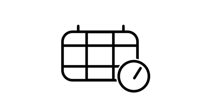 Calendar with checkmark line icon animation for appointment scheduling event planning and deadline confirmation status.