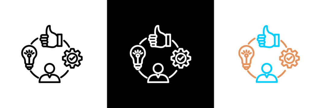 Competency on white and black background