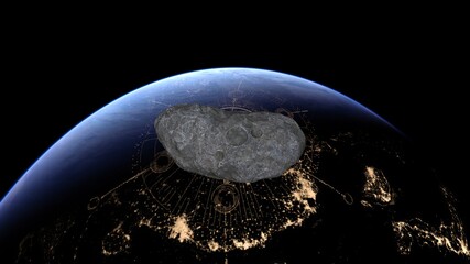 地球と宇宙空間　3DCGレンダリング © tsuneomp