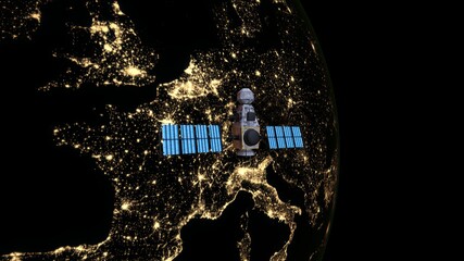 人工衛星と地球　3DCGレンダリング © tsuneomp